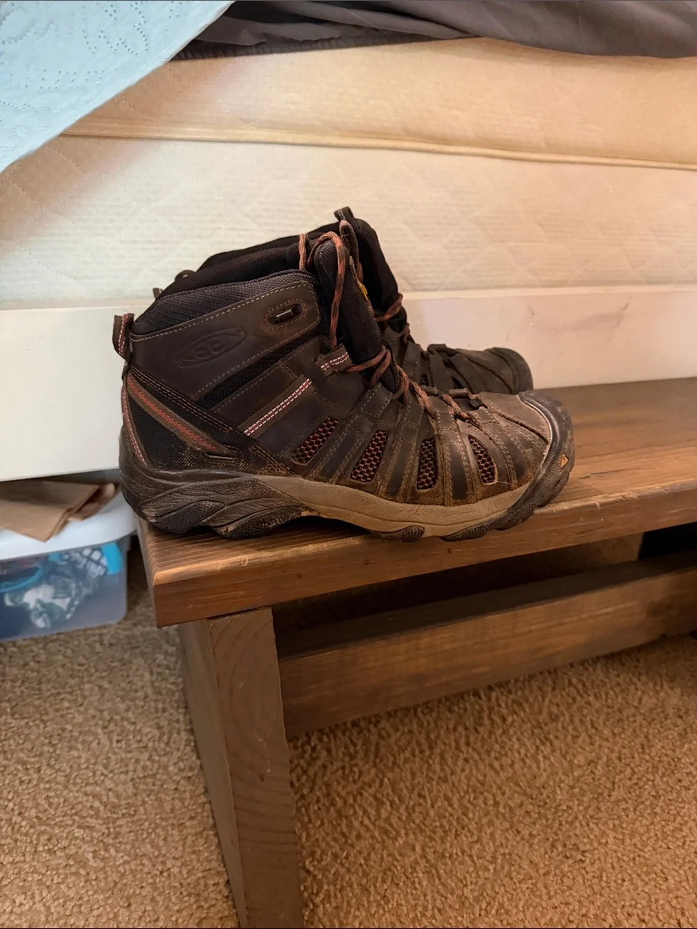 Keen Brown and Black Waterproof Hiking Boots Steel Toe